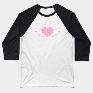 Pink Houndstooth angel heart (y2k preppy plazacore) Baseball T-Shirt